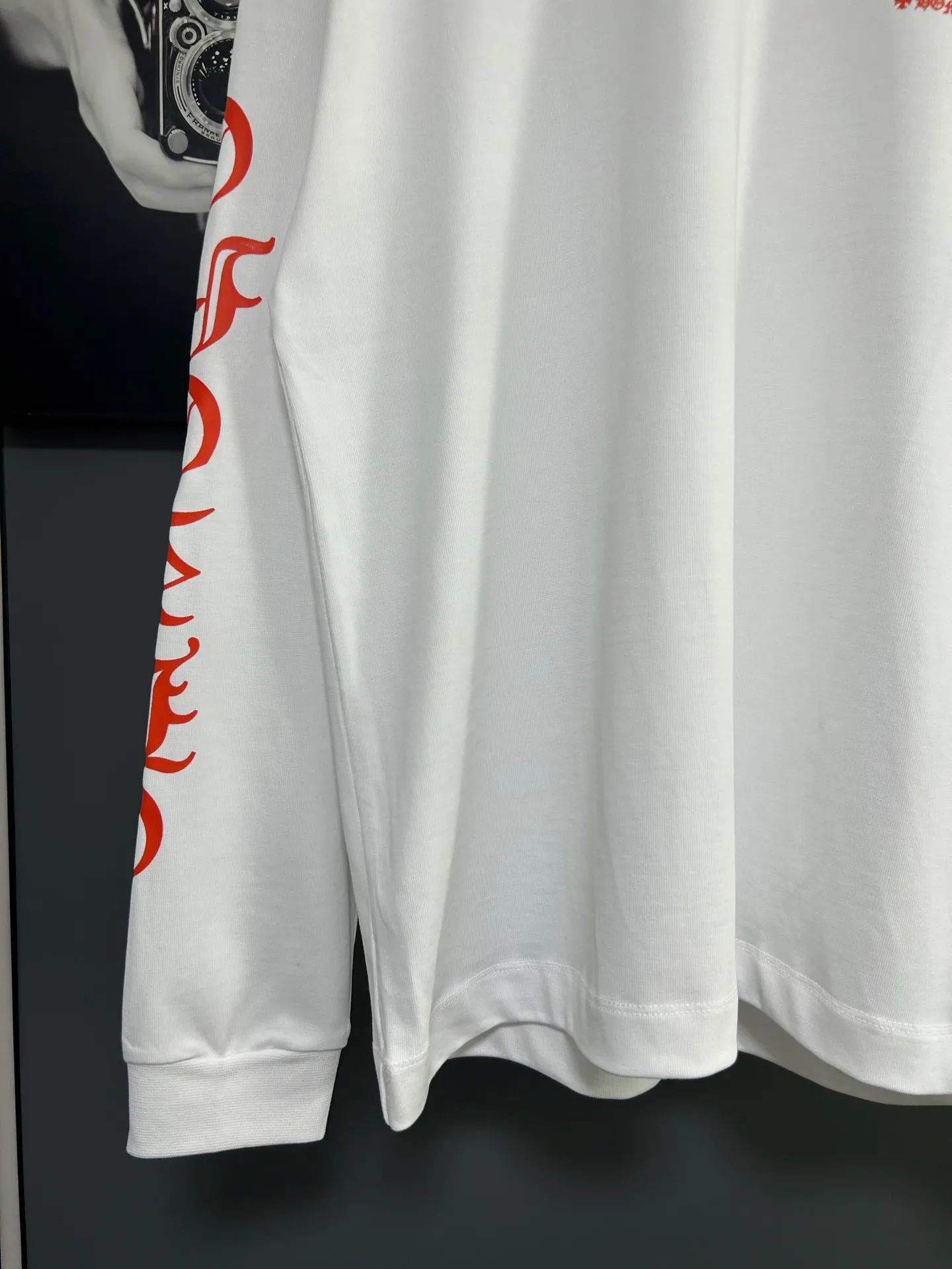 P230 2026 new (exclusive) Chrome Hearts autumn and winter limited edition heavyweight high-weight long-sleeved T-shirt, customized Dreamweaver Yayun ribbed cotton designer concept style Fabric: Heavy 380g Size: S M L XL Color: White